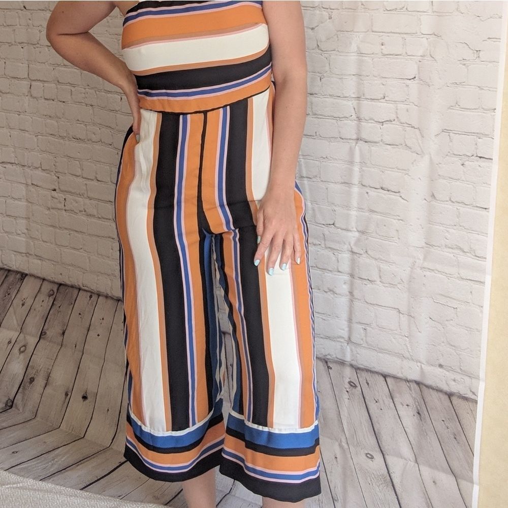 Striped tank jumpsuit